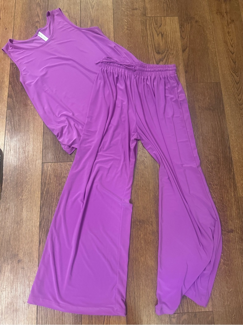 Women's Wide-Leg Lounge Pants Set - Purple